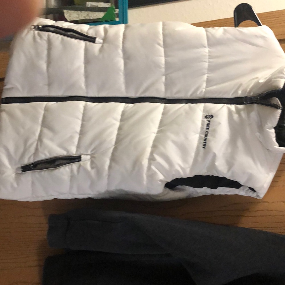 White fluffy warm vest
